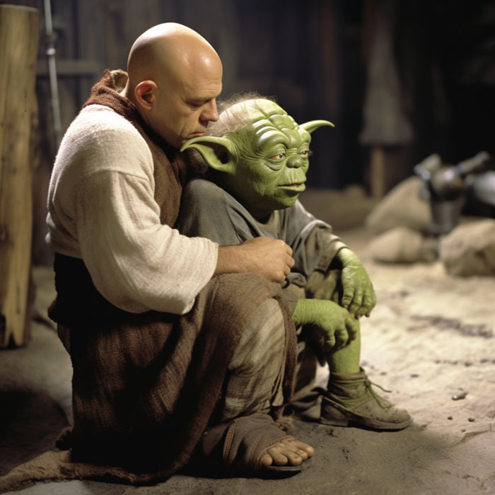 aijessy_Production_Still_from_Star_Wars_Shrek_starring_bald_ film art for AI