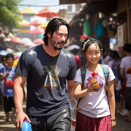 Keanu Reeves plays Songkran