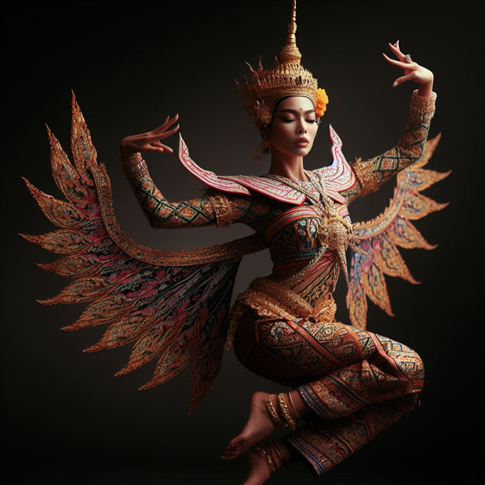 Thai woman performing a traditional Thai dance