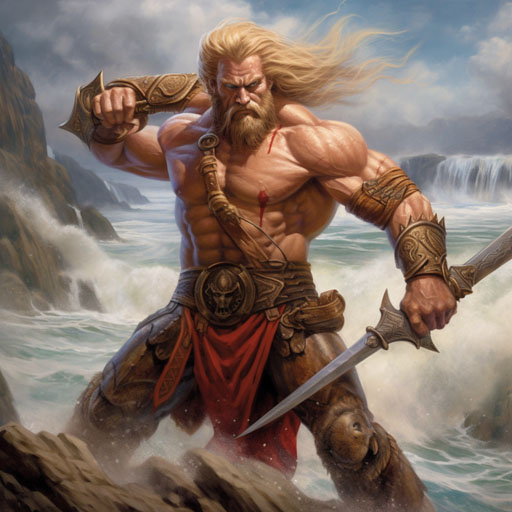 An Anne Stokes portrait a muscularblonde barbarian 