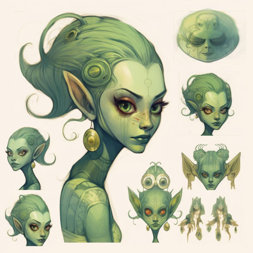 Character design sheets for the alien beauties I posted earlier.