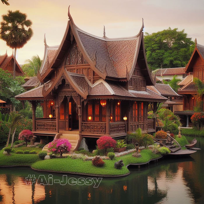 Central Thai style house, Ayutthaya of Thailand