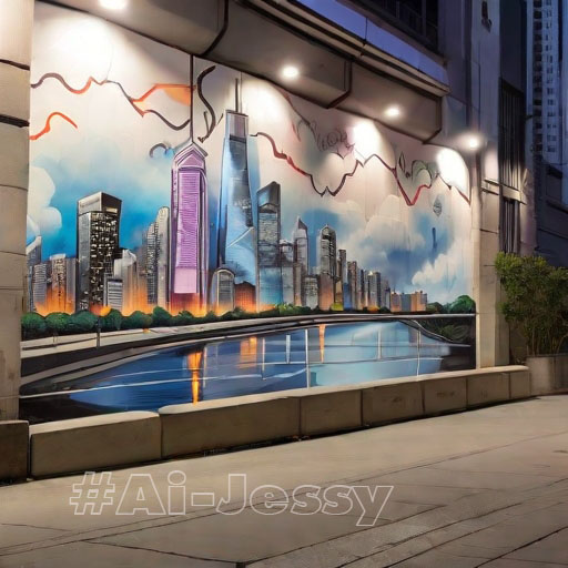street art design on a concrete wall