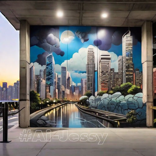street art design on a concrete wall