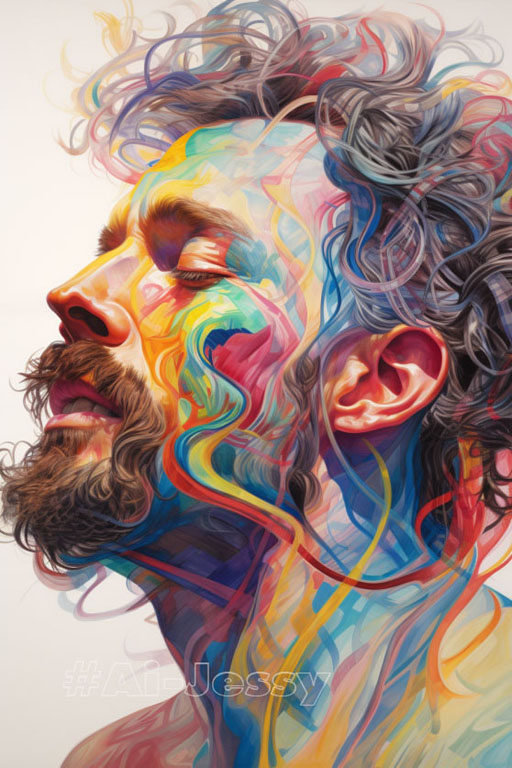 color pencil sketch of Energetic Lines Circulate Through the Dynamic, Vibrant Portraits of Martin 
